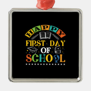 Teacher Gift   Happy First Day Of School Metal Tree Decoration