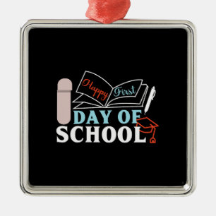 Teacher Gift   Happy First Day Of School Metal Tree Decoration
