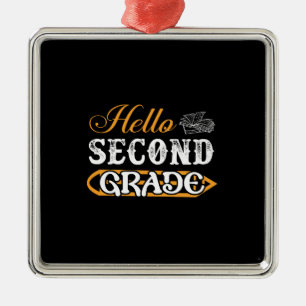 Teacher Gift   Hello Second Grade Metal Tree Decoration
