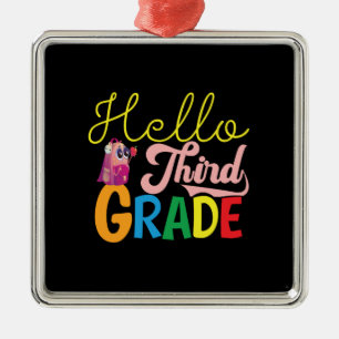 Teacher Gift Hello Third Grade Metal Tree Decoration