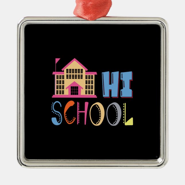 Teacher Gift | Hi School Metal Tree Decoration (Front)