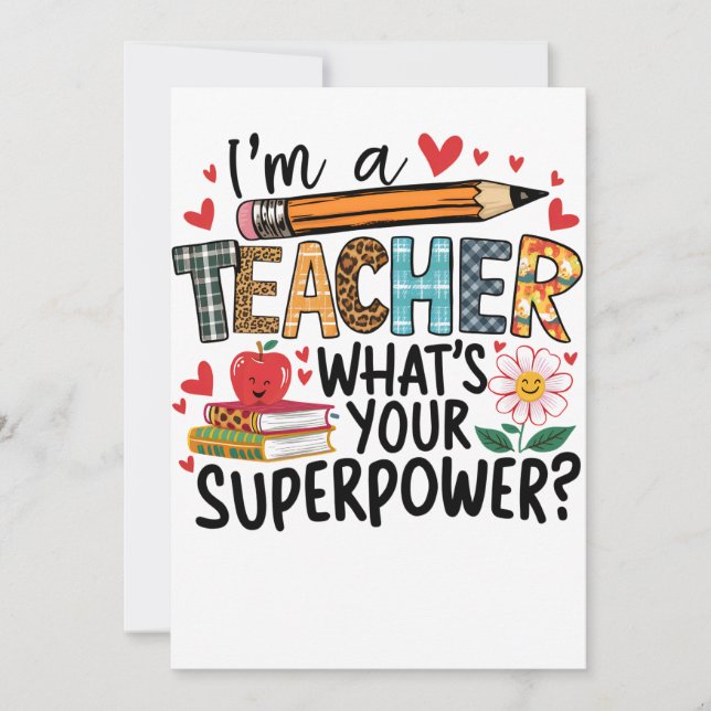 Teacher Gift | I Am A Teacher Card (Front)