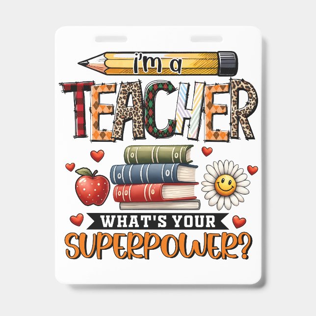 Teacher Gift | I Am A Teacher ID Badge (Front)