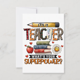 Teacher Gift I Am A Teacher Thank You Card