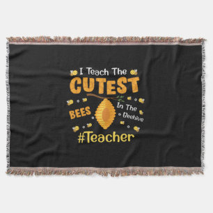 Teacher Gift I Teach The Cutest Bees Throw Blanket