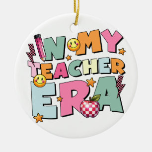 Teacher Gift In My Teacher Era Ceramic Tree Decoration