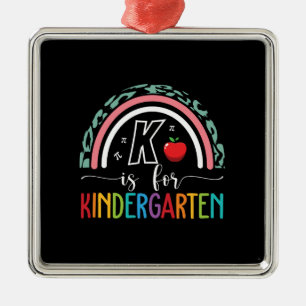 Teacher Gift K Is For Kindergarten Metal Tree Decoration