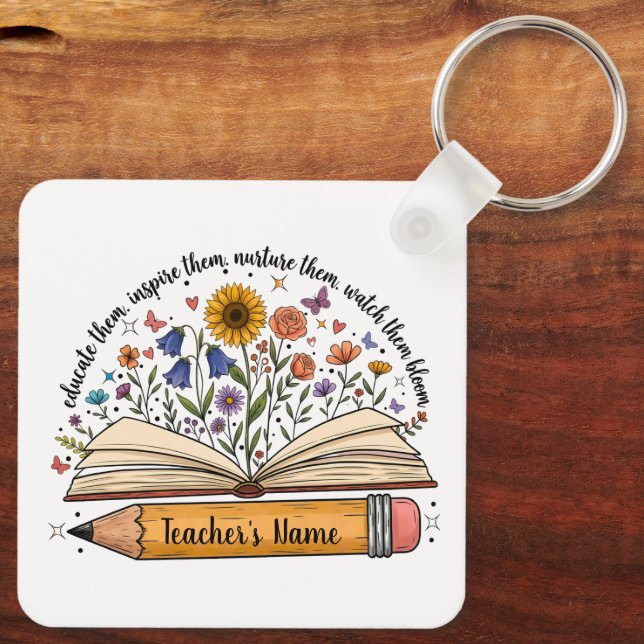 Teacher Gift Keychain with Name (Back)