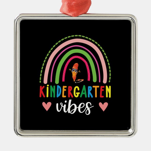 Teacher Gift | Kindergarten Vibes Metal Tree Decoration (Front)