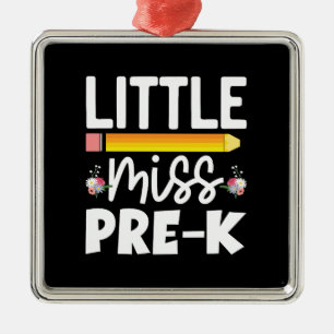 Teacher Gift Little Miss Pre K Metal Tree Decoration