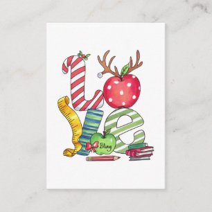 Teacher Gift Love Pencil Apple Enclosure Card