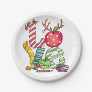 Teacher Gift | Love Pencil Apple Paper Plate