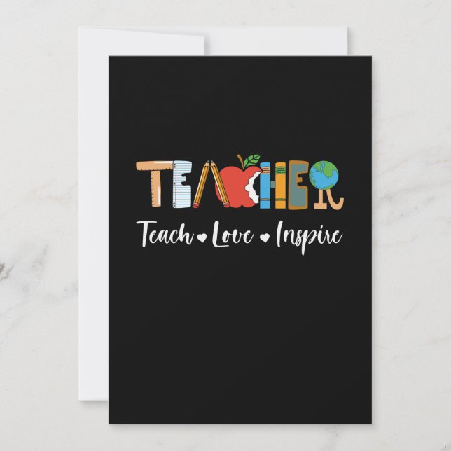 Teacher Gift Lovely Teacher Invitation (Front)