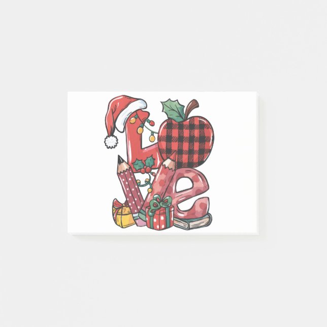Teacher Gift | Merry Christmas Love Post-it Notes (Front)