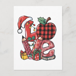 Teacher Gift Merry Christmas Love Postcard