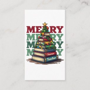Teacher Gift Merry Christmas Teacher Books Enclosure Card