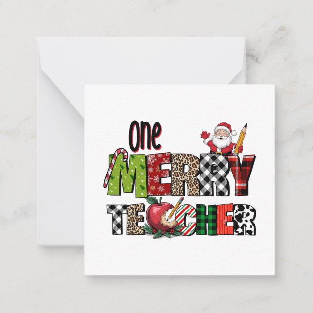 Teacher Gift | One Merry Teacher Card (Front)