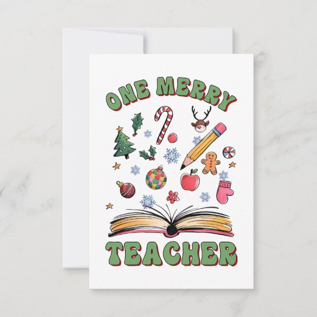 Teacher Gift | One Merry Teacher Card (Front)