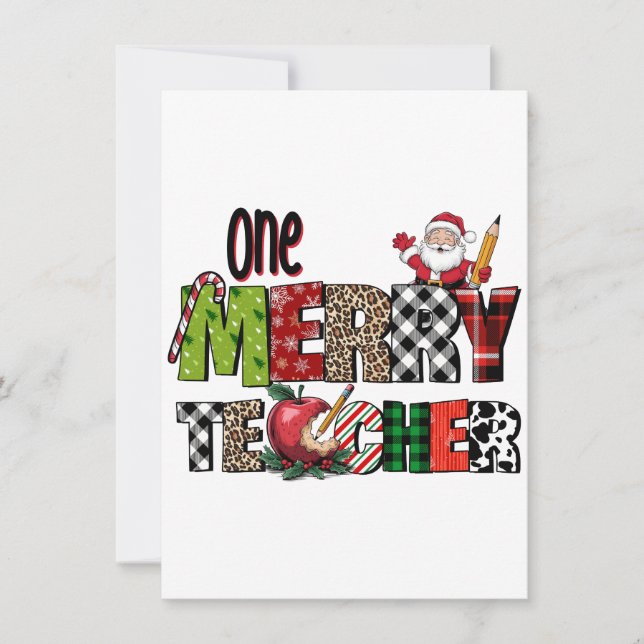 Teacher Gift | One Merry Teacher Card (Front)