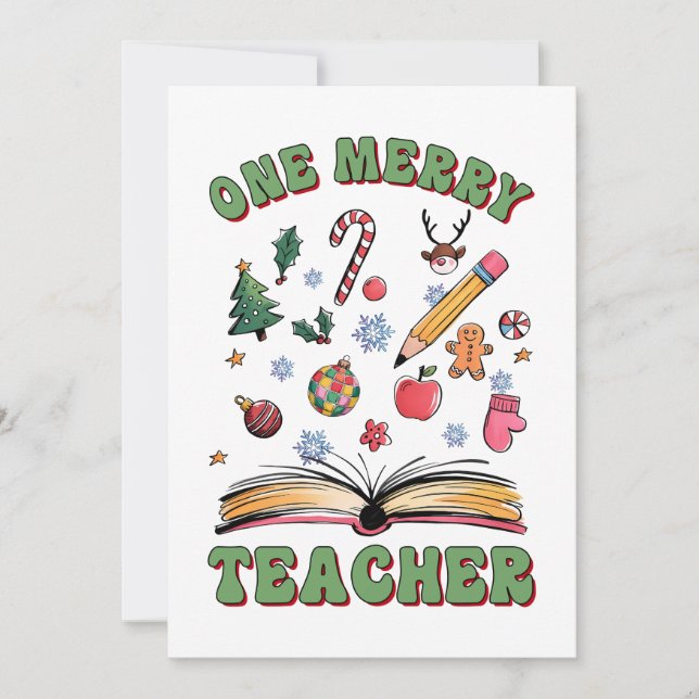Teacher Gift | One Merry Teacher Card (Front)