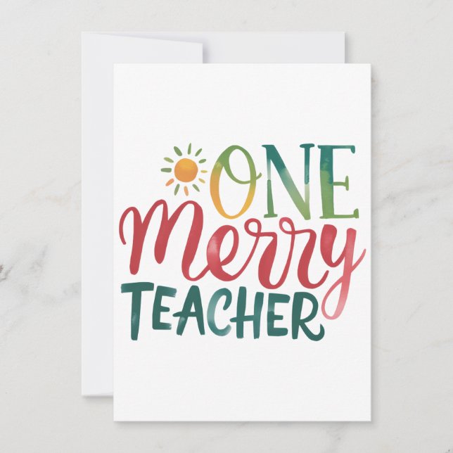 Teacher Gift | One Merry Teacher Card (Front)