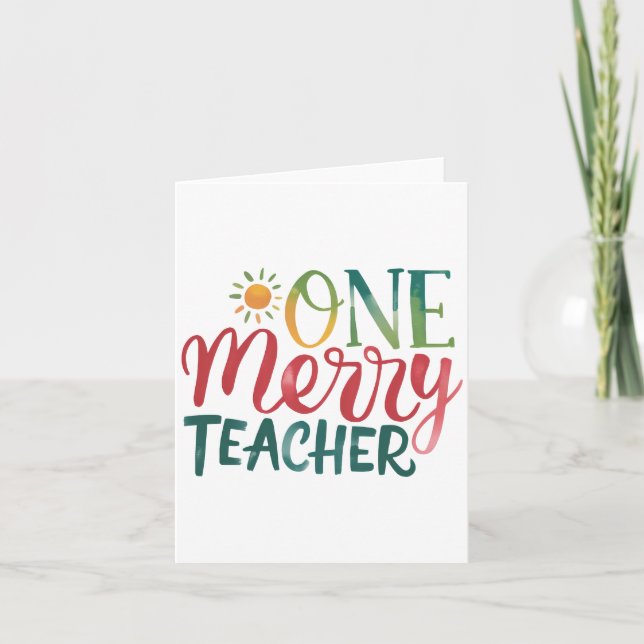 Teacher Gift | One Merry Teacher Card (Front)