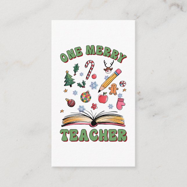 Teacher Gift | One Merry Teacher Enclosure Card (Front)