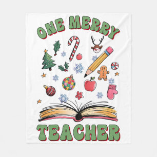 Teacher Gift One Merry Teacher Fleece Blanket