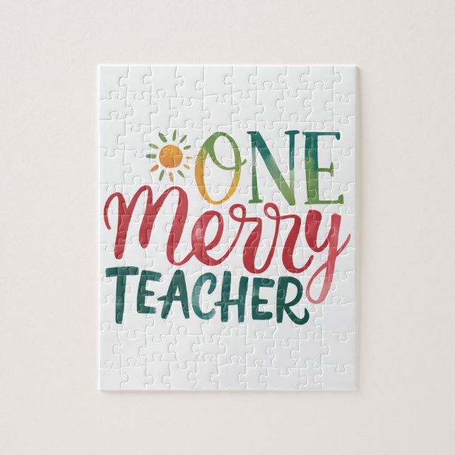 Teacher Gift | One Merry Teacher Jigsaw Puzzle (Vertical)