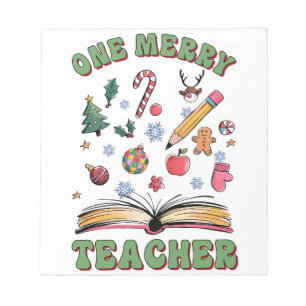 Teacher Gift One Merry Teacher Notepad