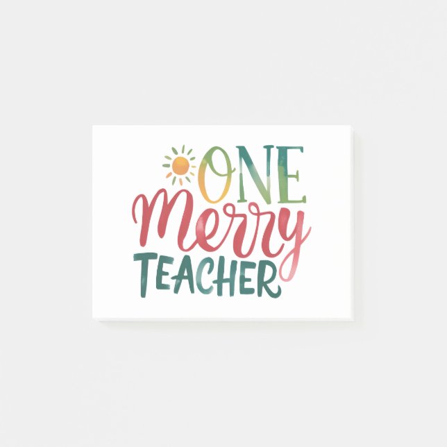 Teacher Gift | One Merry Teacher Post-it Notes (Front)