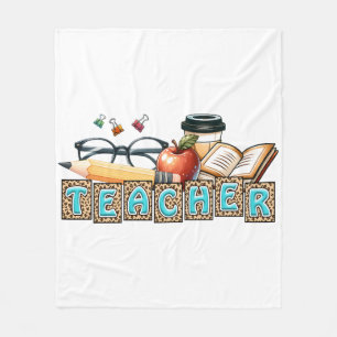 Teacher Gift Pencil Teacher Fleece Blanket