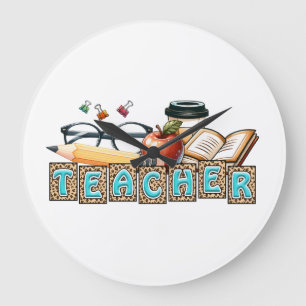 Teacher Gift Pencil Teacher Large Clock