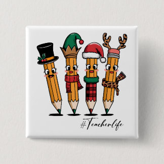 Teacher Gift | Pencil Teacher Life 15 Cm Square Badge