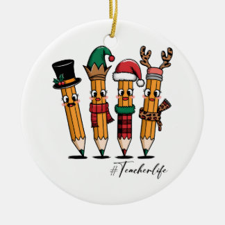 Teacher Gift | Pencil Teacher Life Ceramic Tree Decoration