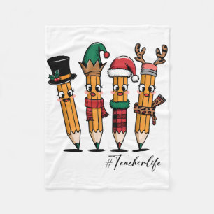 Teacher Gift Pencil Teacher Life Fleece Blanket