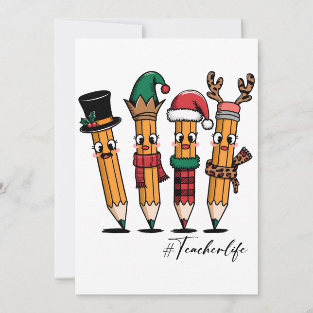 Teacher Gift | Pencil Teacher Life Invitation (Front)