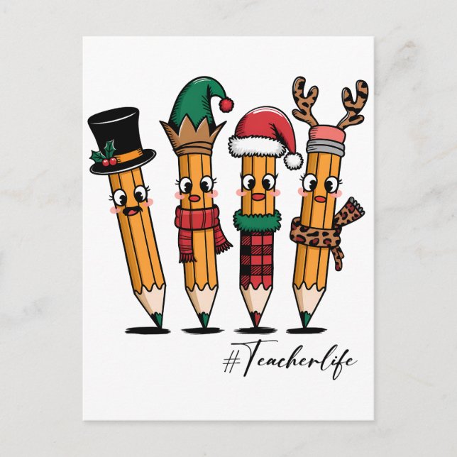 Teacher Gift | Pencil Teacher Life Postcard (Front)