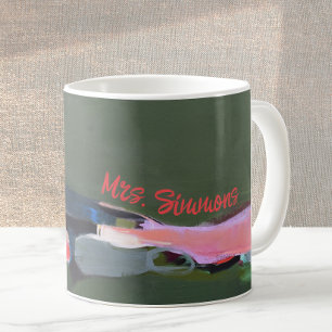 Teacher Gift Personalised Abstract Art Painting Coffee Mug