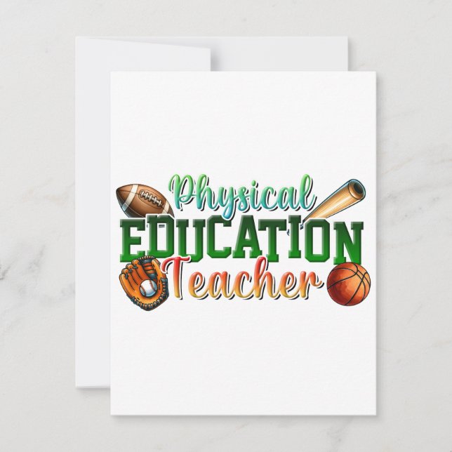 Teacher Gift | Physical Education Teacher Card (Front)
