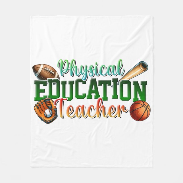 Teacher Gift | Physical Education Teacher Fleece Blanket (Front)