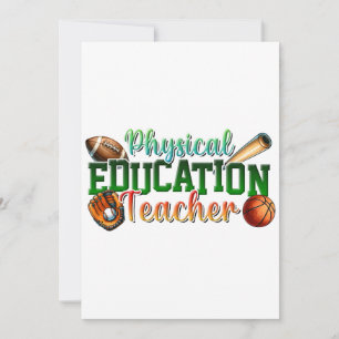 Teacher Gift   Physical Education Teacher Holiday Card