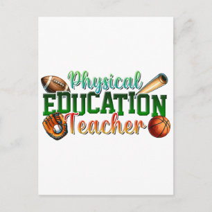 Teacher Gift Physical Education Teacher Holiday Postcard