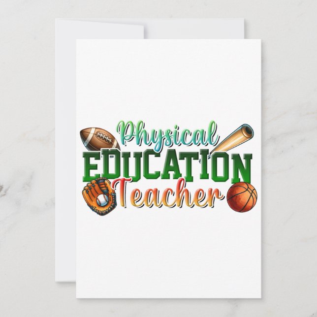 Teacher Gift | Physical Education Teacher Invitation (Front)