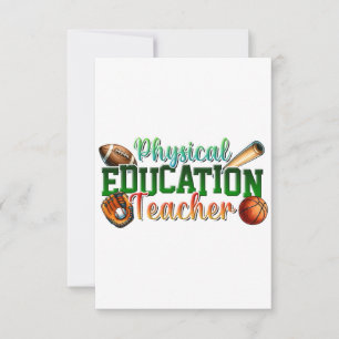 Teacher Gift   Physical Education Teacher Thank You Card