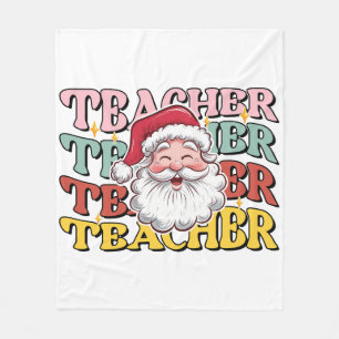Teacher Gift Santa Teacher Fleece Blanket