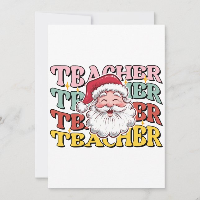Teacher Gift | Santa Teacher Invitation (Front)