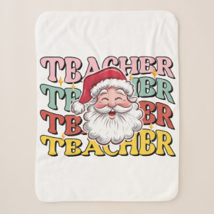 Teacher Gift Santa Teacher Sherpa Blanket