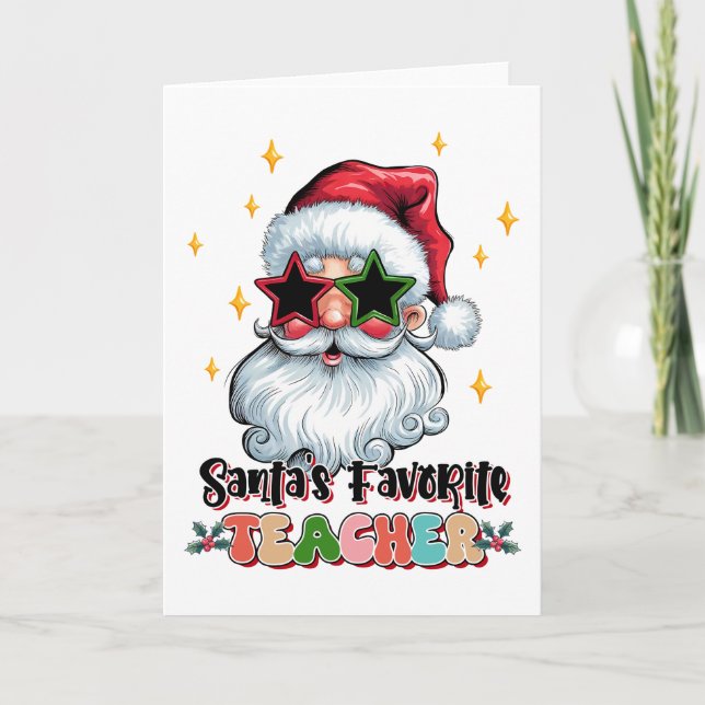 Teacher Gift | Santas Favourite Teacher Card (Front)