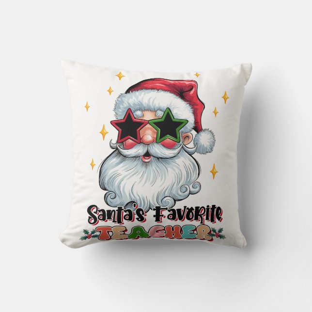 Teacher Gift | Santas Favourite Teacher Cushion (Front)